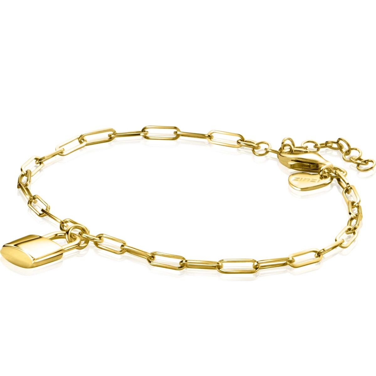 ZINZI zlv. armband gg.verg. paperclip/slotje hanger