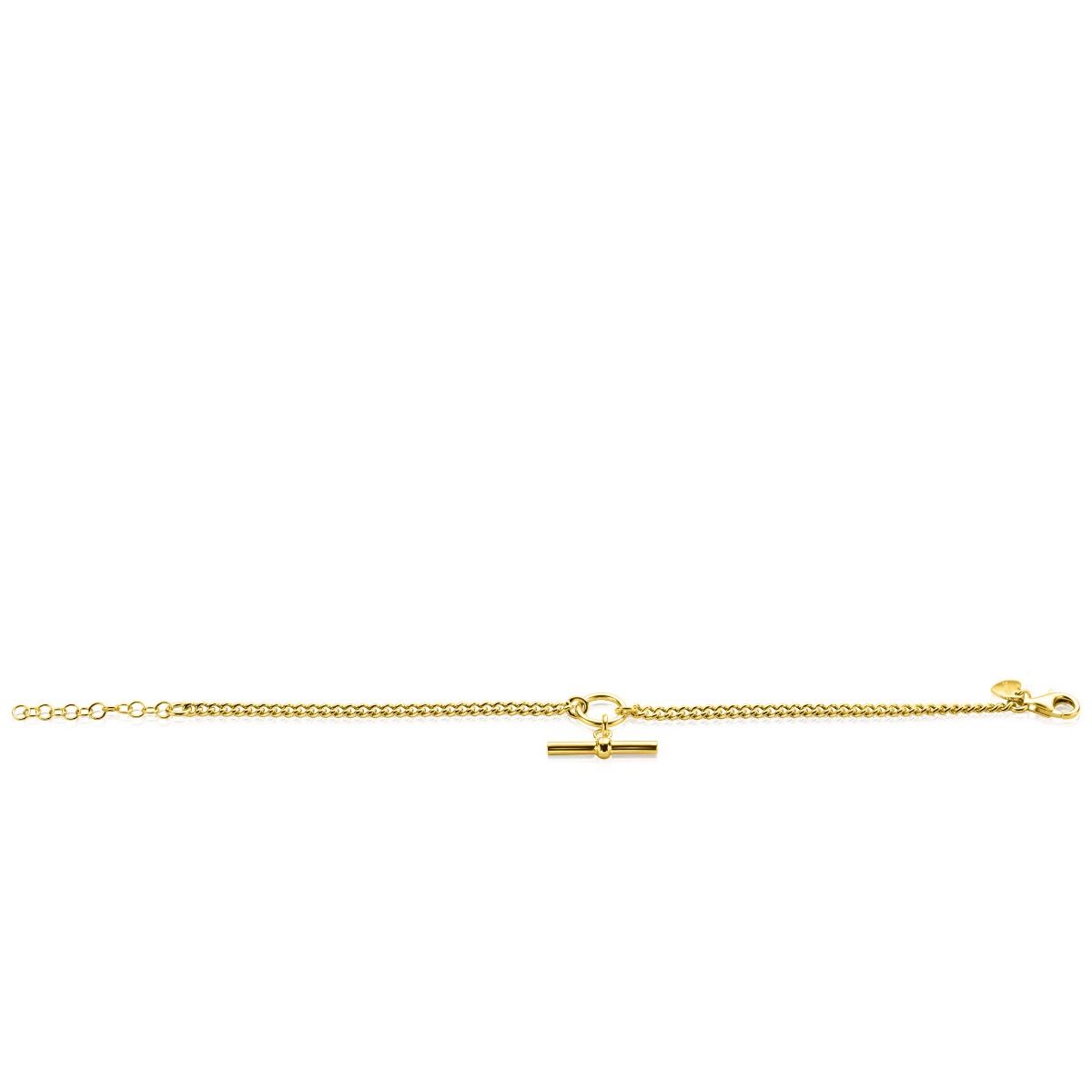 ZINZI zlv. armband gg.verg. grmt. met t-bar hanger