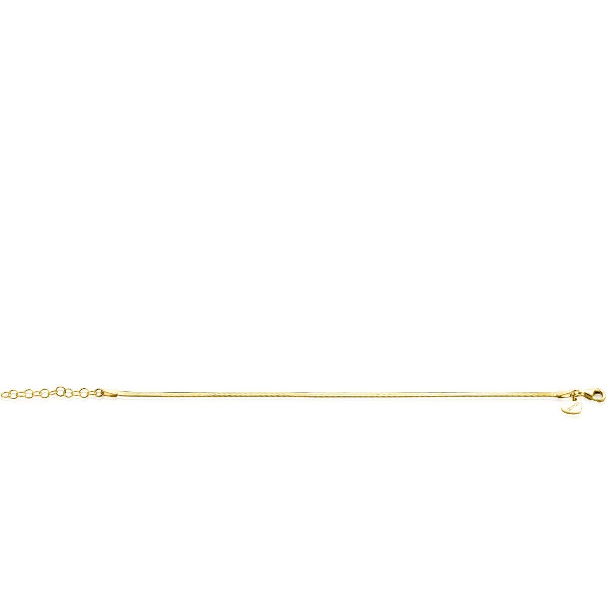 ZINZI zlv. armband geel verguld platte slang 2mm