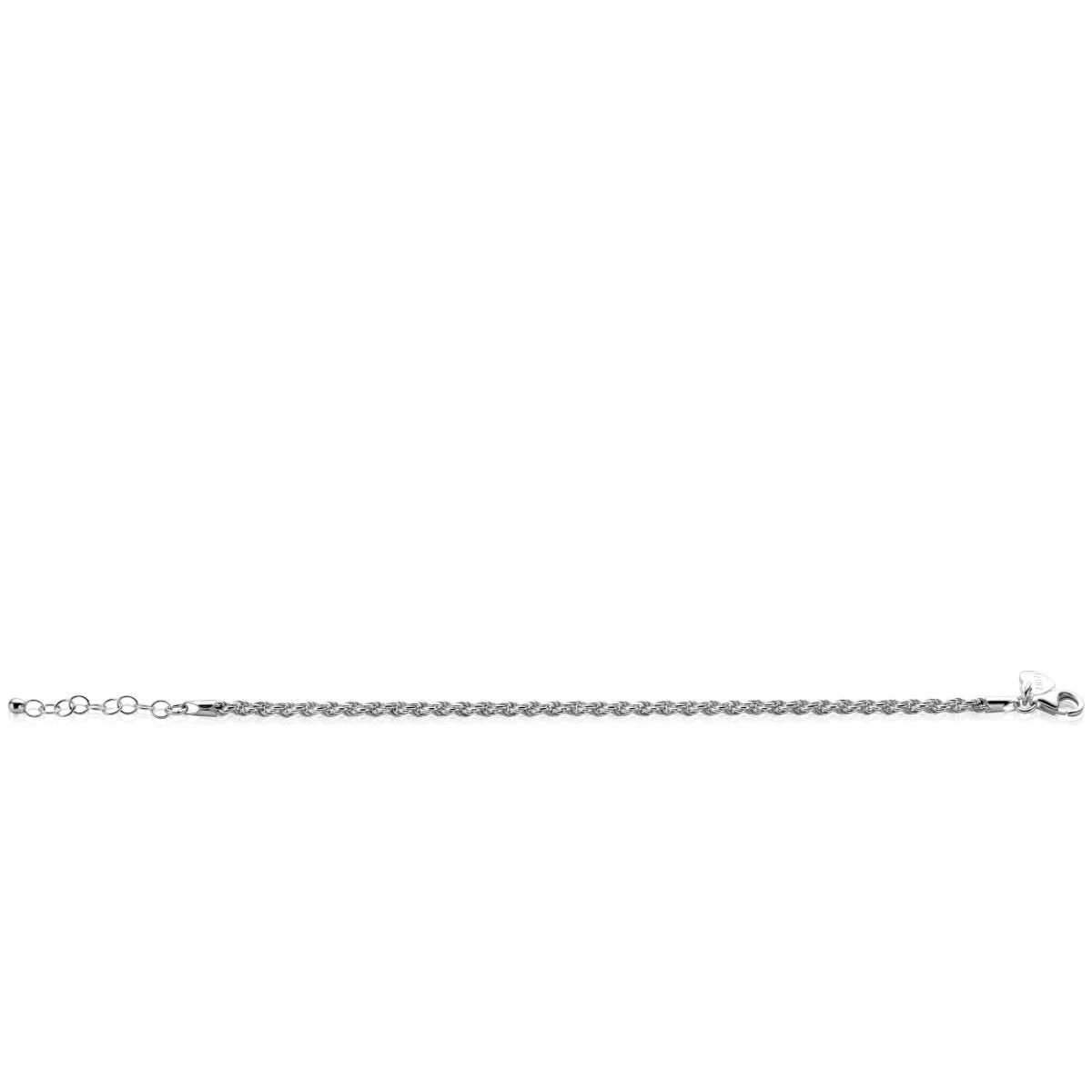 ZINZI zlv. koord armband 3mm 17+3cm