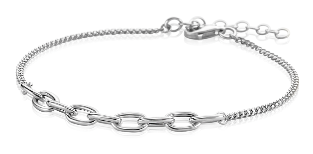 ZINZI zlv. armband met ovale tussenschakels