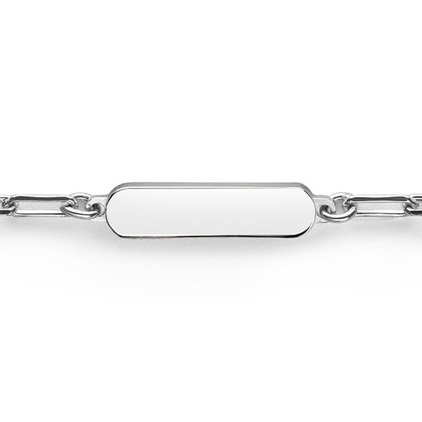 ZINZI Silberarmband mit glänzender rechteckiger Platte zum Gravieren von 16,5-19,5 cm ZIA2530