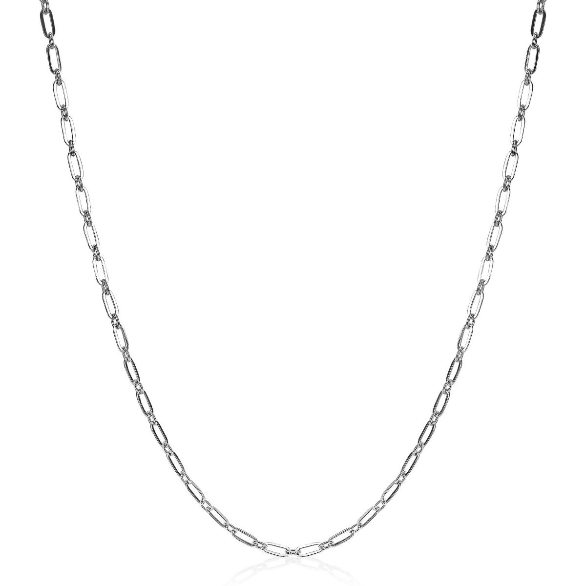 ZINZI silberne Kette 45cm mit 'paperclip' Glieder 2,4mm breit ZIC2033