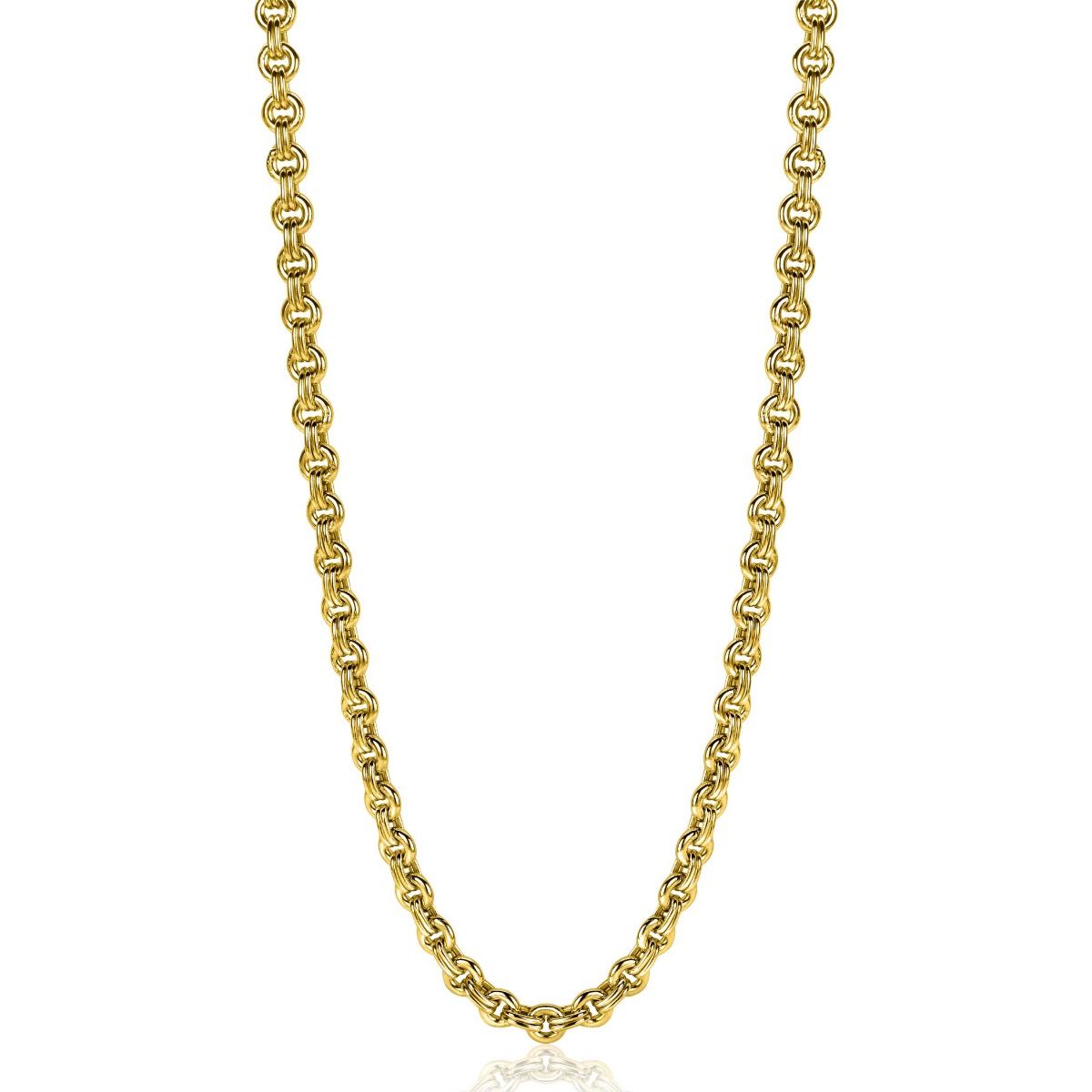 ZINZI Silberkette 45 cm in 14 Karat Gelbgold mit runden Gliedern 5 mm breit ZIC2239G