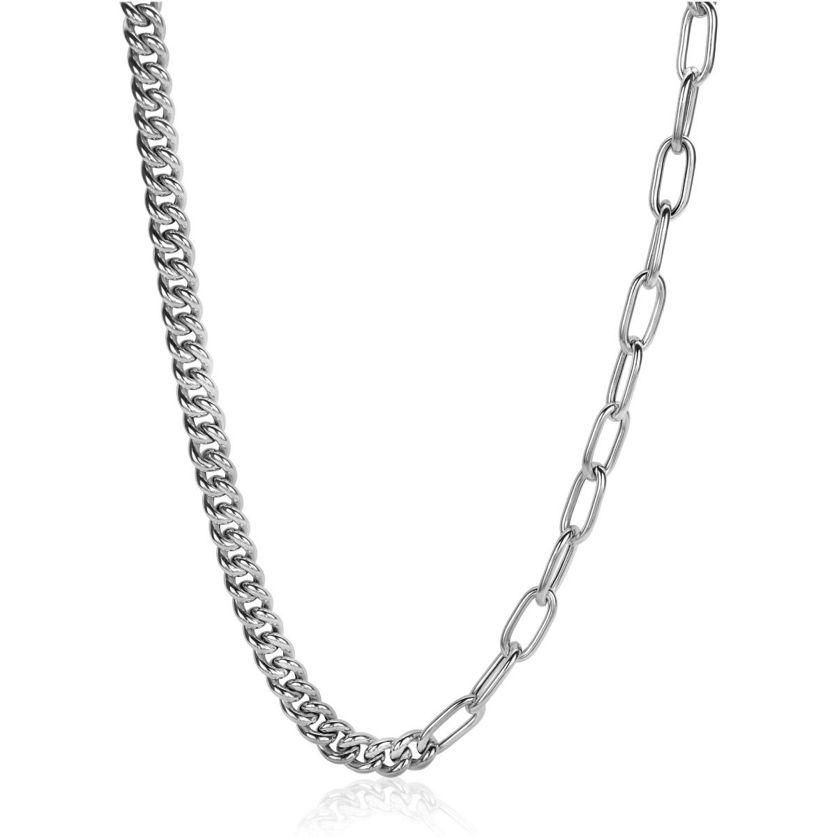 ZINZI zlv.collier half gourmet/paperclip schakel 45cm