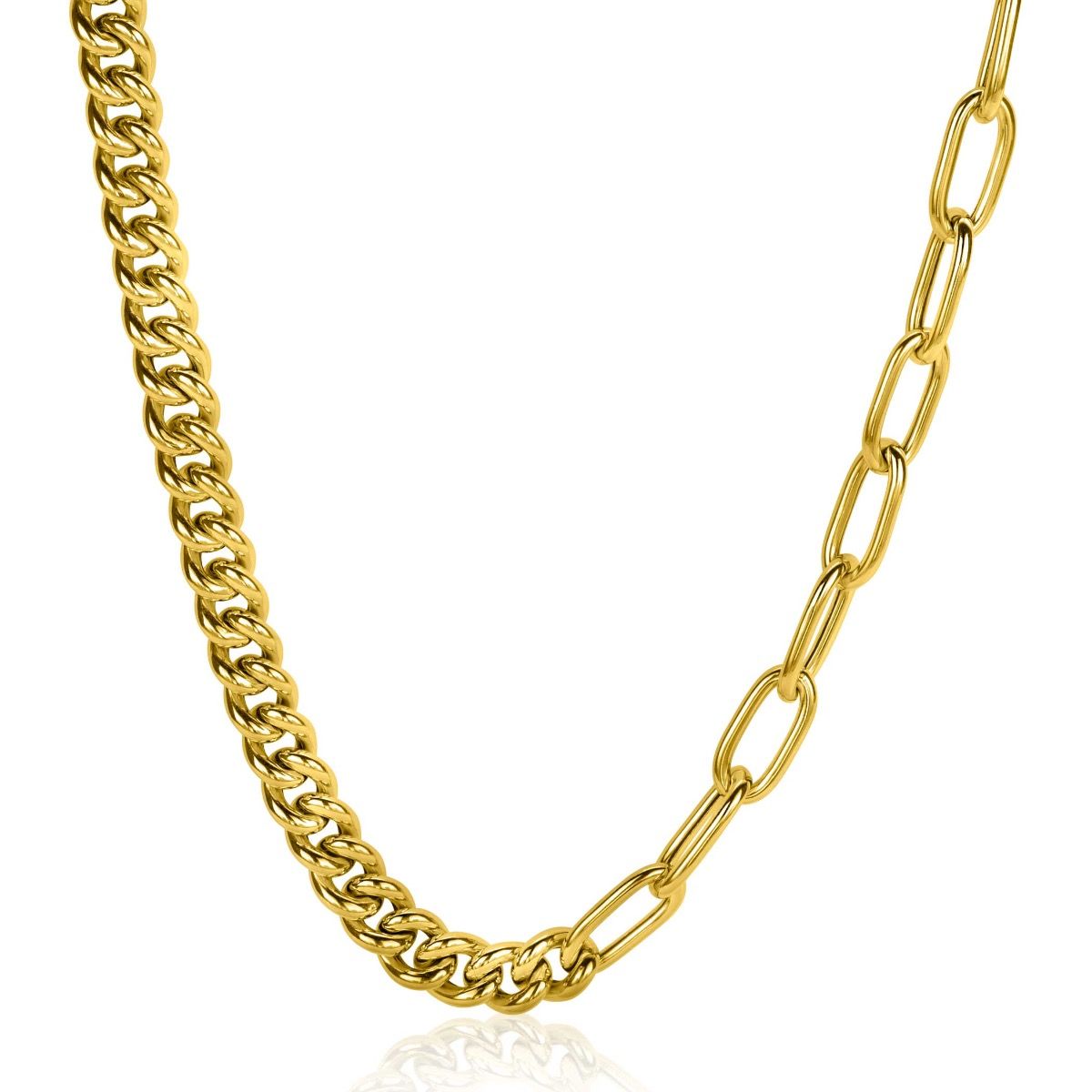 ZINZI zlv. collier gg.verg.1/2grmt/paperclip 45cm