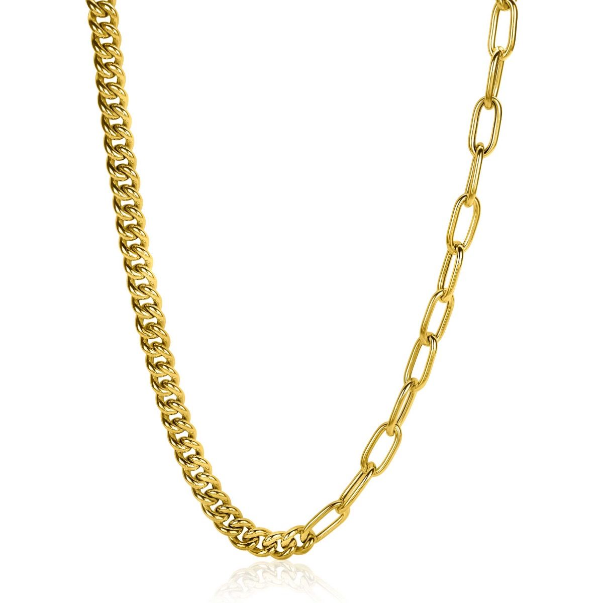 ZINZI zlv. collier gg.verg.1/2grmt/paperclip 45cm