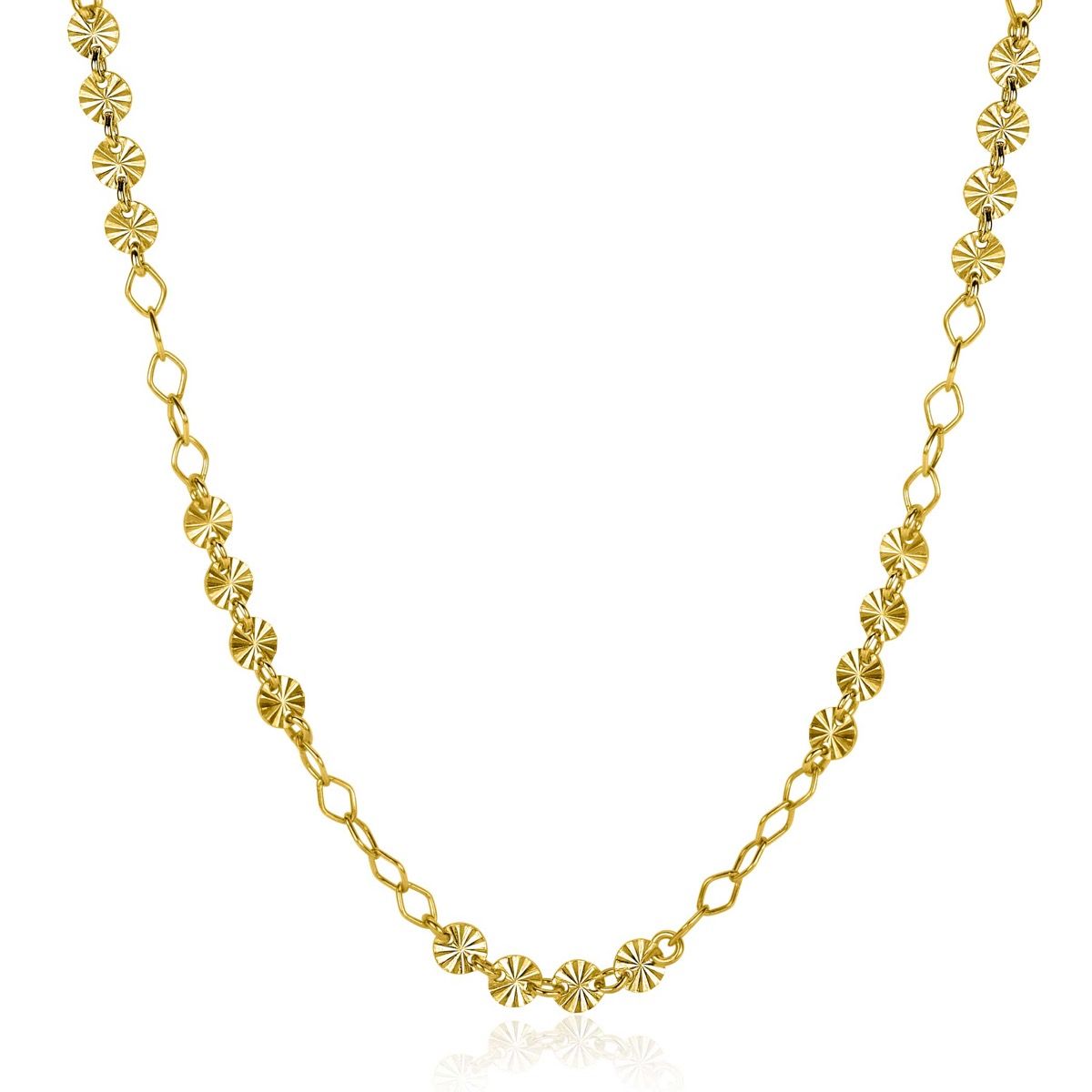 ZINZI zlv. collier gg.verg.4x 4 gediam.plaatjes 40+5cm