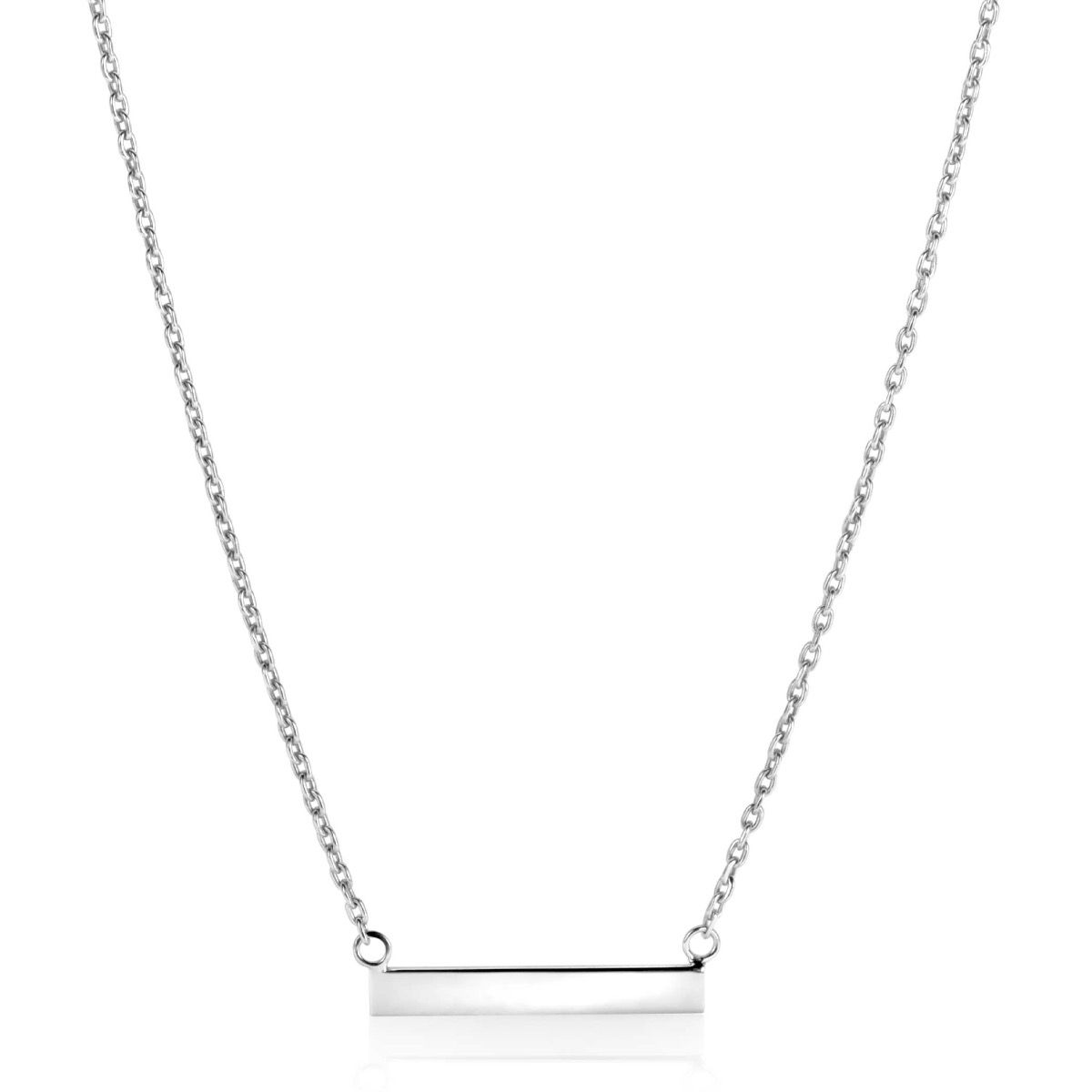 ZINZI zlv. collier met recht plaatje