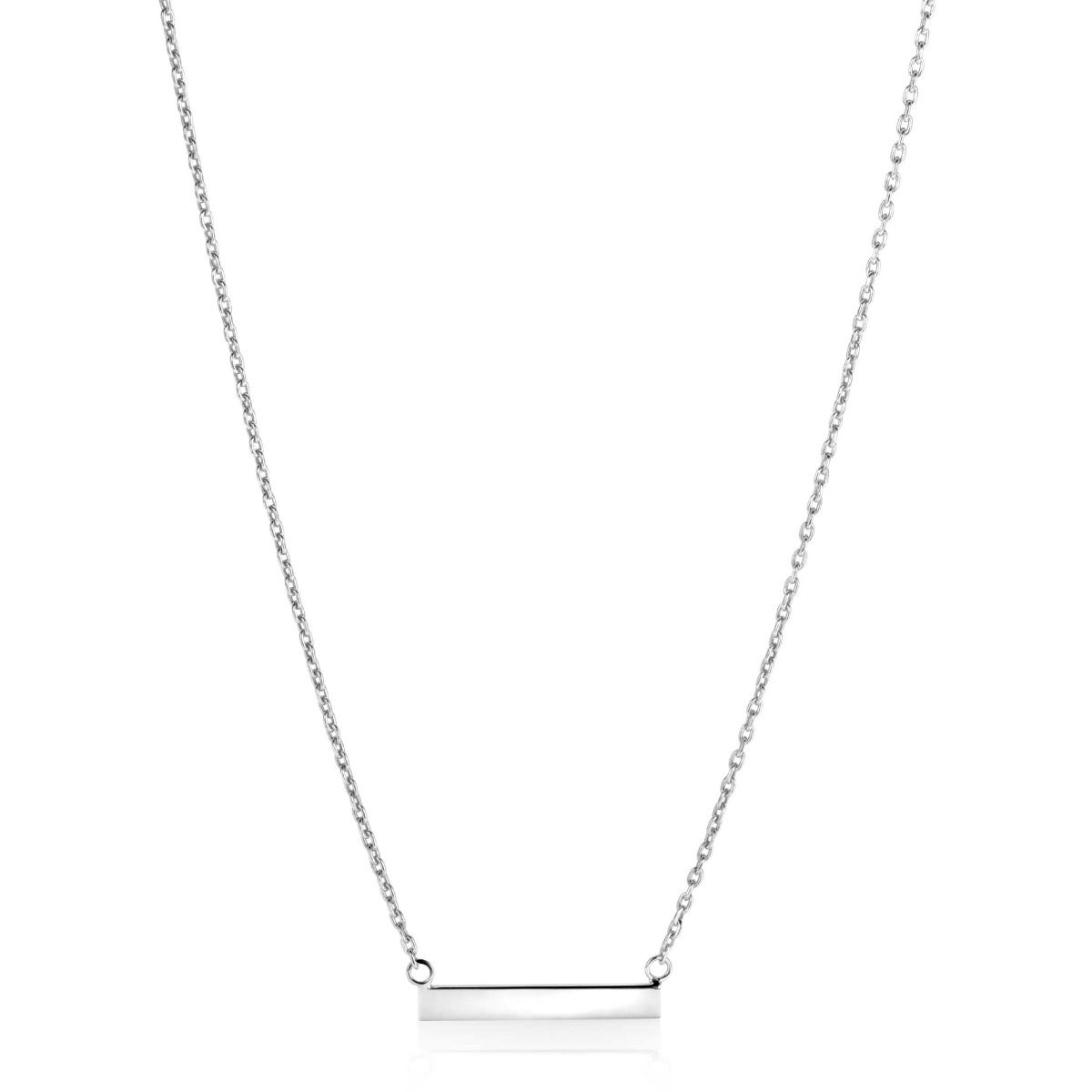 ZINZI zlv. collier met recht plaatje
