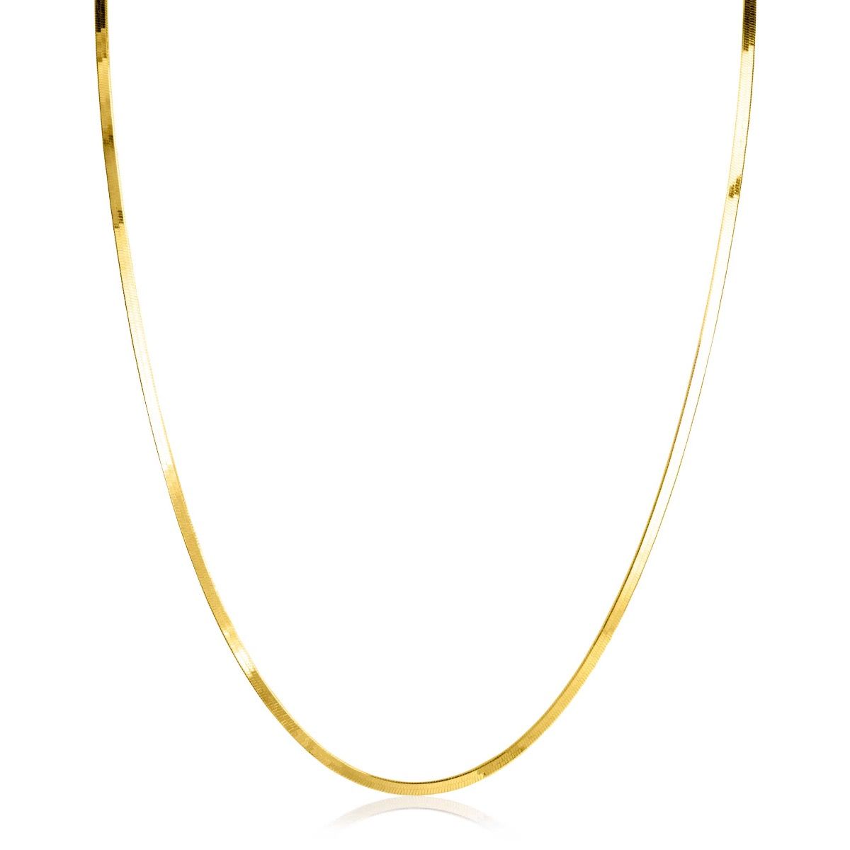 ZINZI zlv. collier geel verguld plat gourmet 2mm