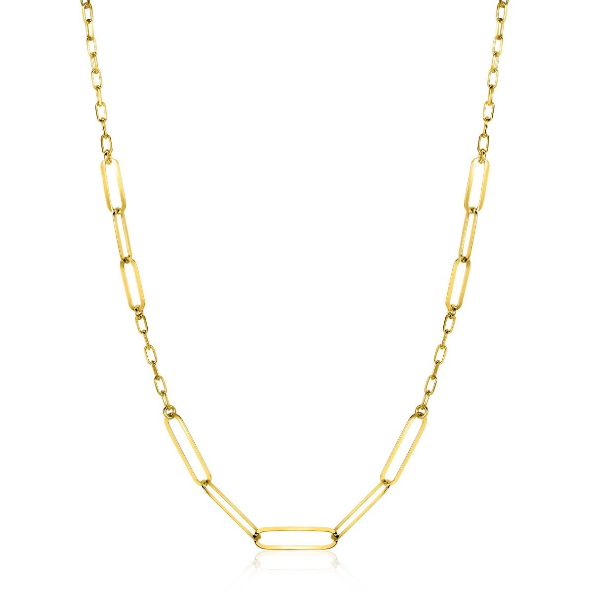 ZINZI zlv. collier gg.verg. paperclip schakels
