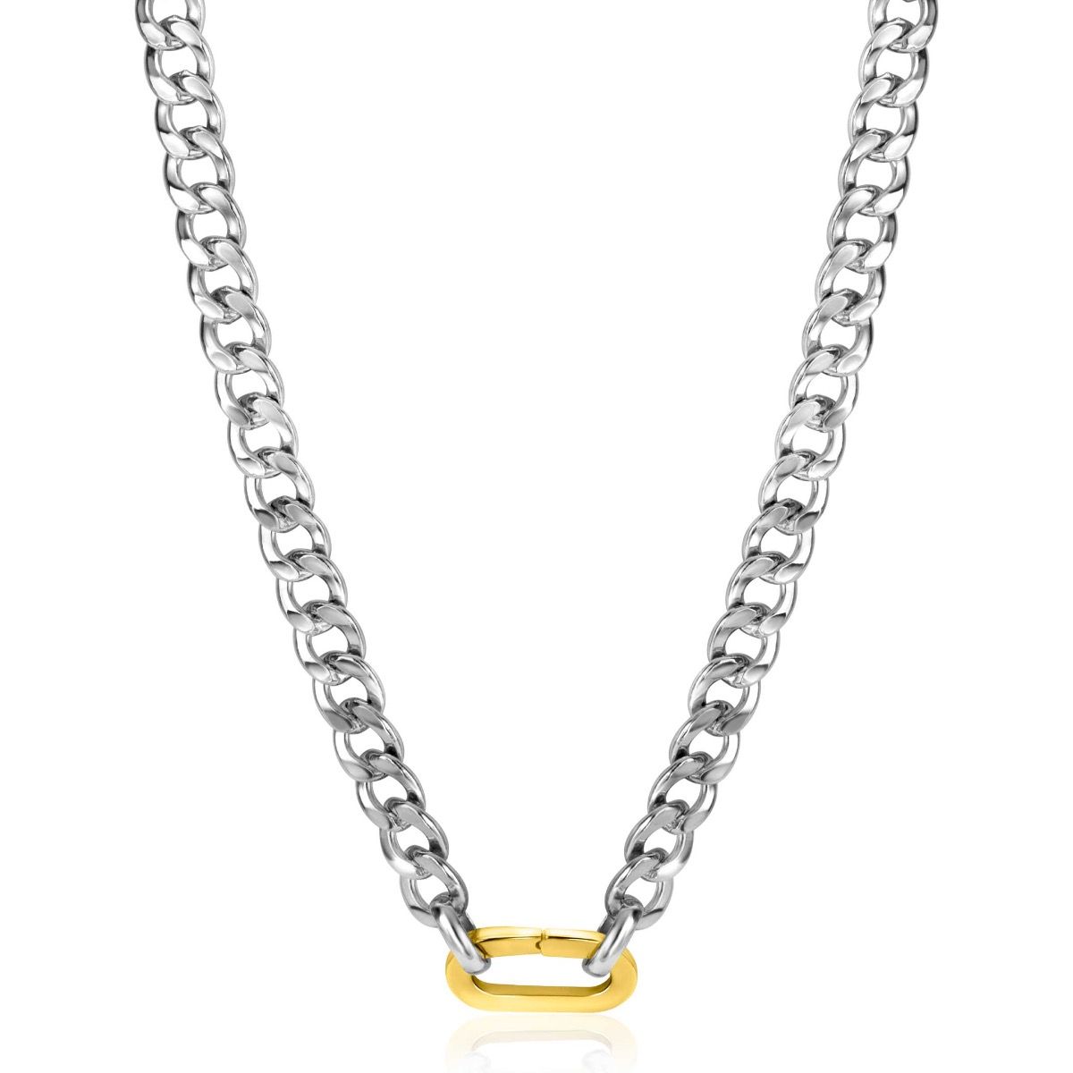 ZINZI zlv. collier gourmet met gg.sluiting 6mm 42cm