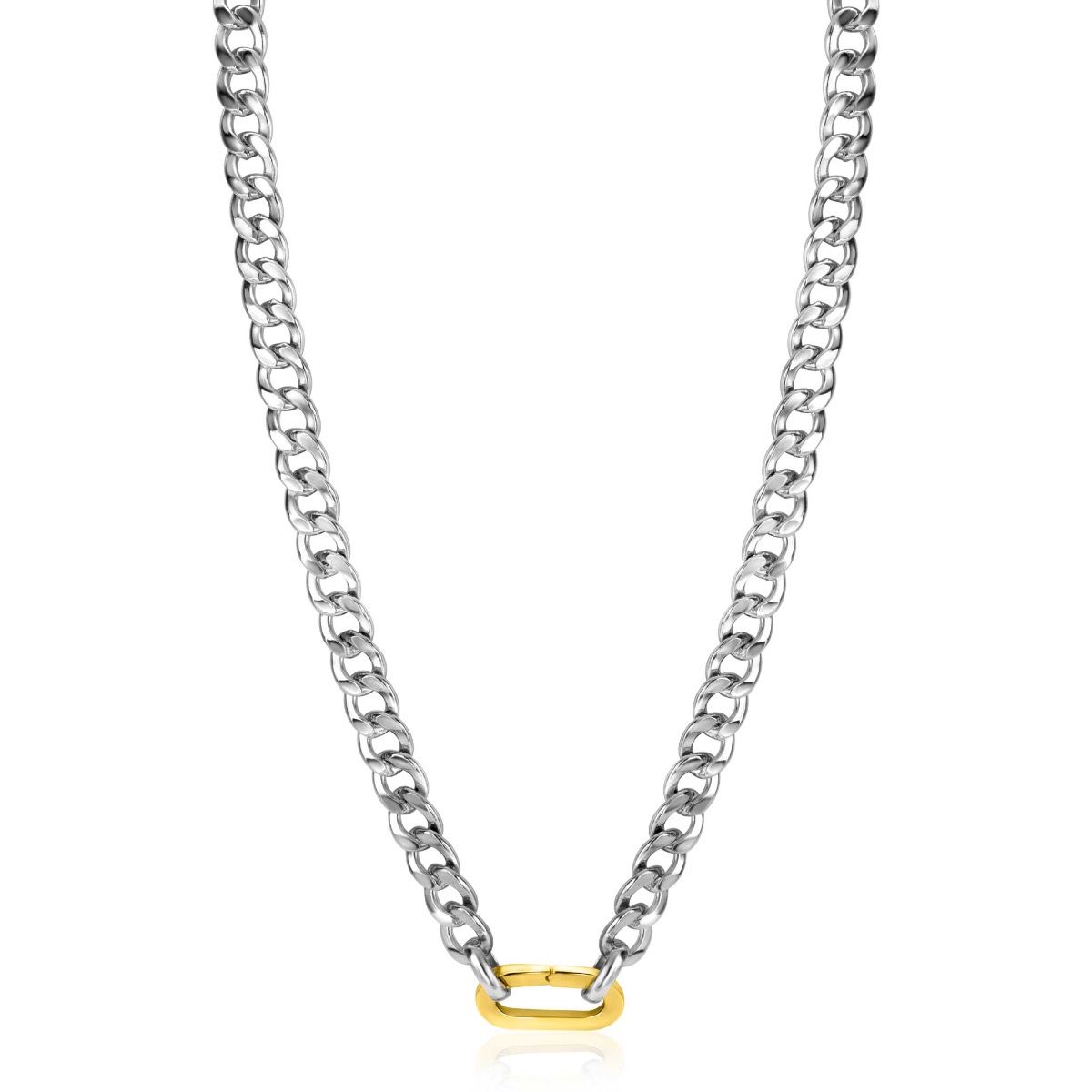 ZINZI zlv. collier gourmet met gg.sluiting 6mm 42cm