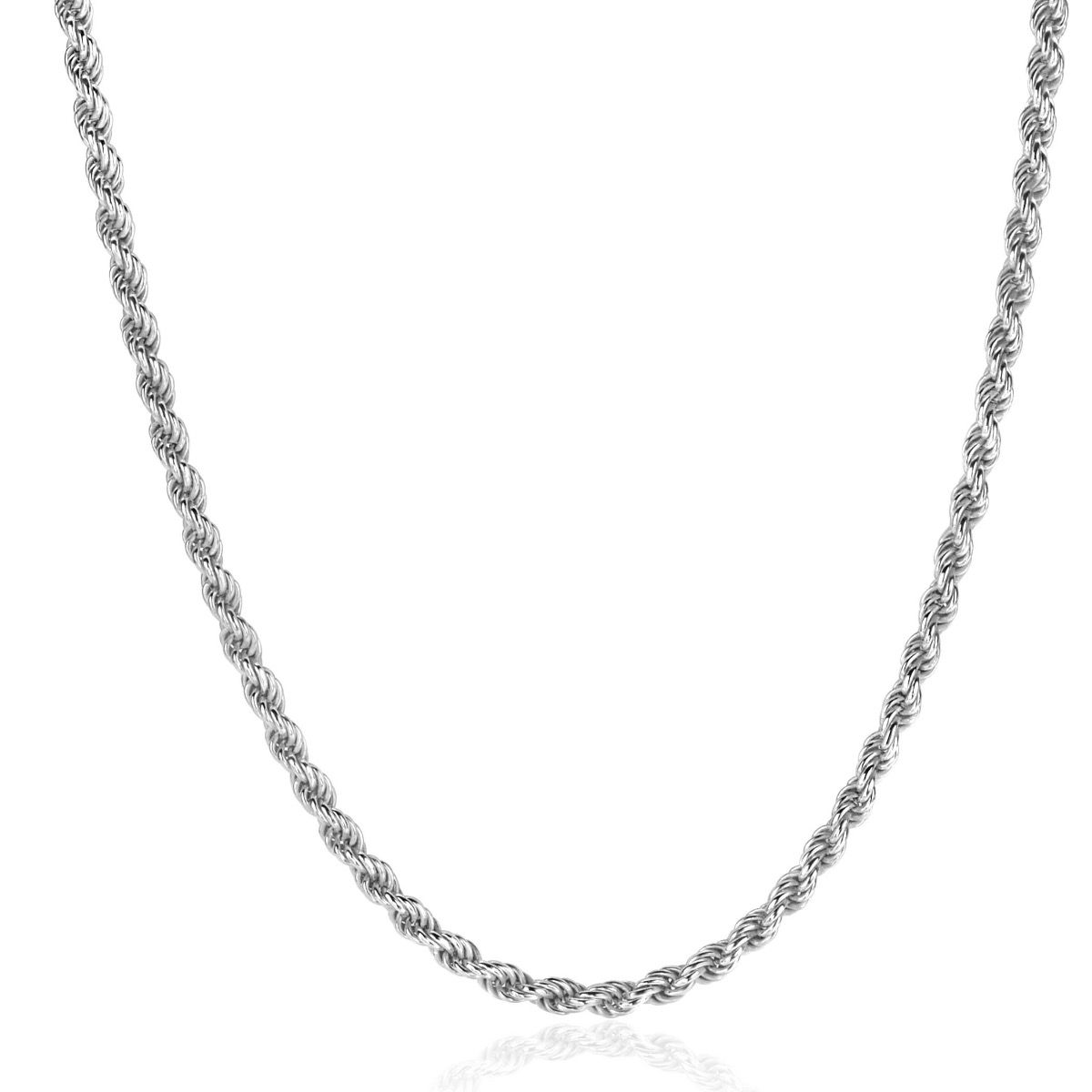 ZINZI zlv. koord collier 3mm 45cm