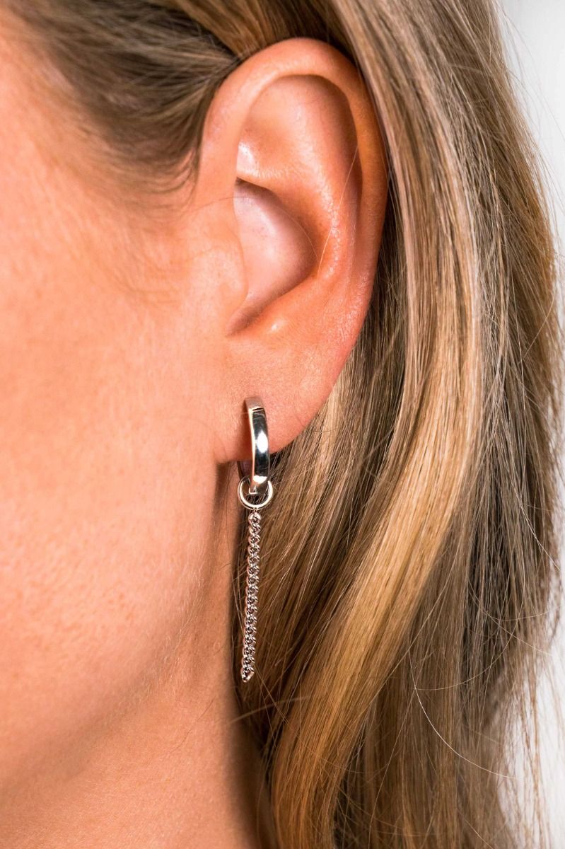 ZINZI silberne Ohrhänger Gourmet Kette 30mm ZICH1694