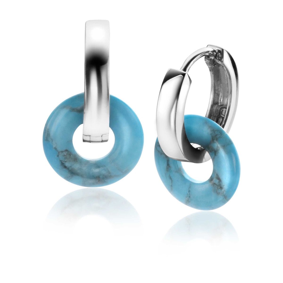 ZINZI creoolhangers turquoise 12mm rond