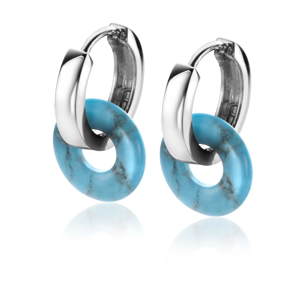 ZINZI creoolhangers turquoise 12mm rond