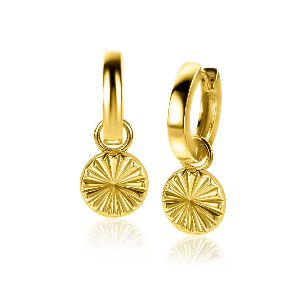 ZINZI zlv.oorbedels goud verguld zon 10mm
