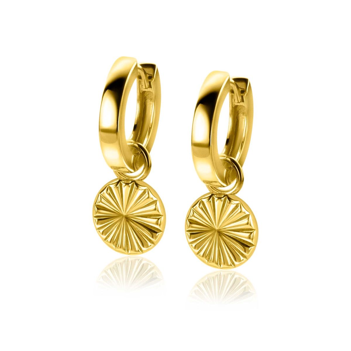 ZINZI zlv.oorbedels goud verguld zon 10mm