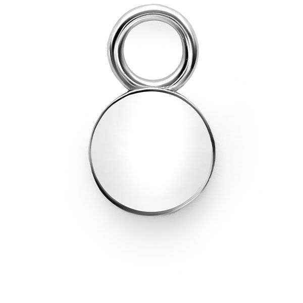 ZINZI zlv. oorbedels rond plaatje 8mm