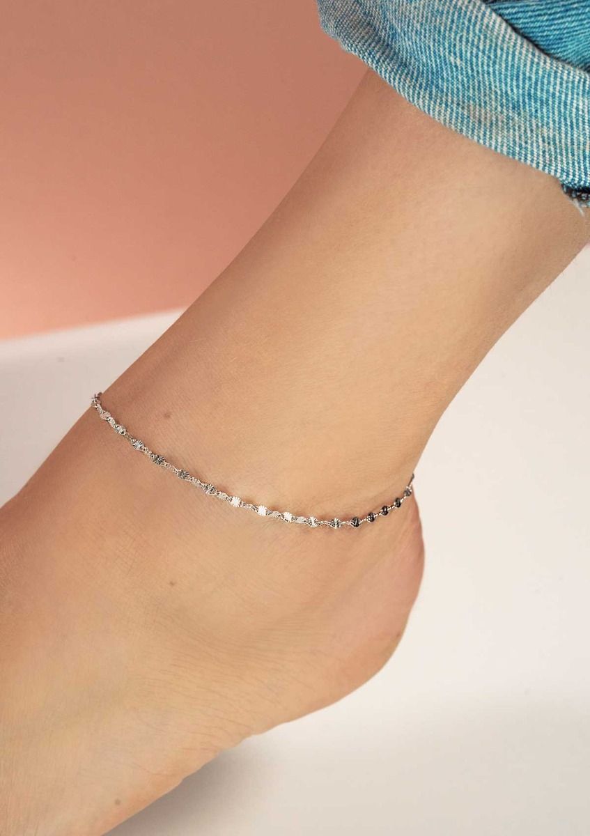 ZINZI silbernes Fantasie-Fußkettchen verdreht 23+4cm ZIE1458