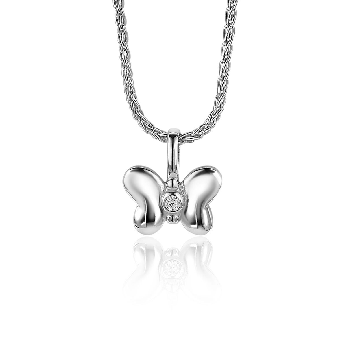 ZINZI zlv. hanger vlinder met zirconia