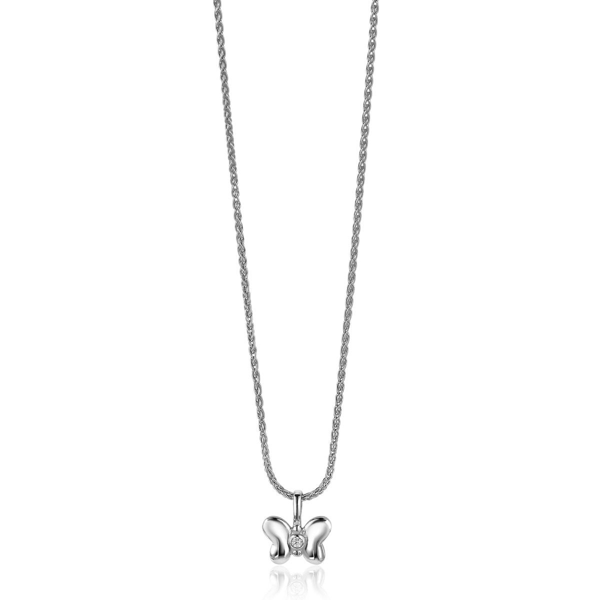 ZINZI zlv. hanger vlinder met zirconia