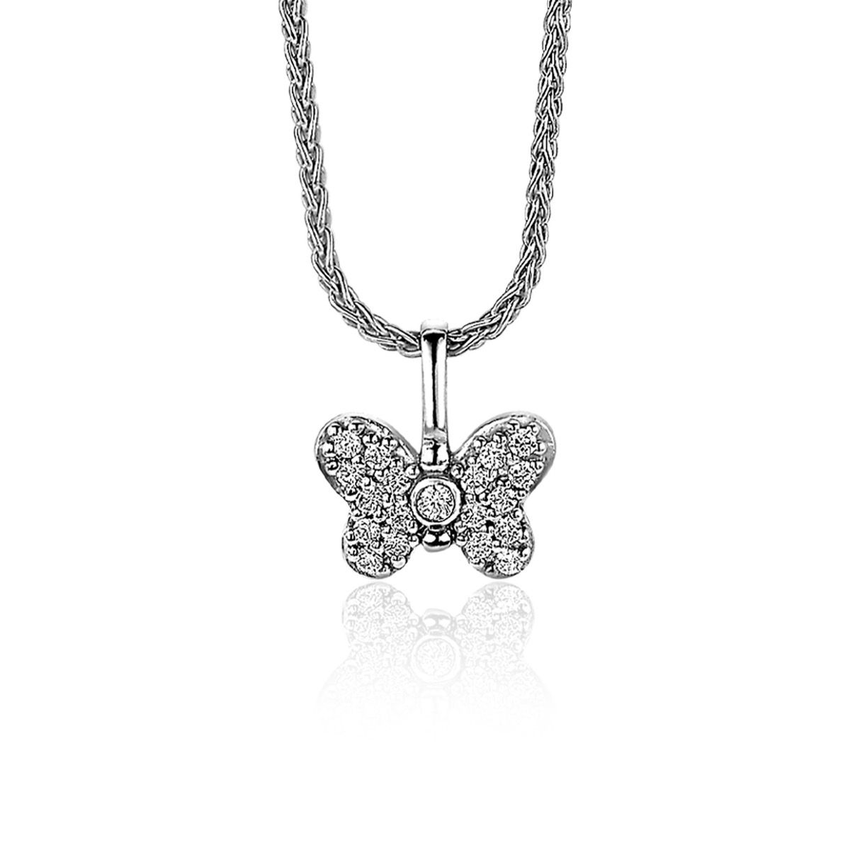 ZINZI zlv. hanger vlinder pave zirconia's