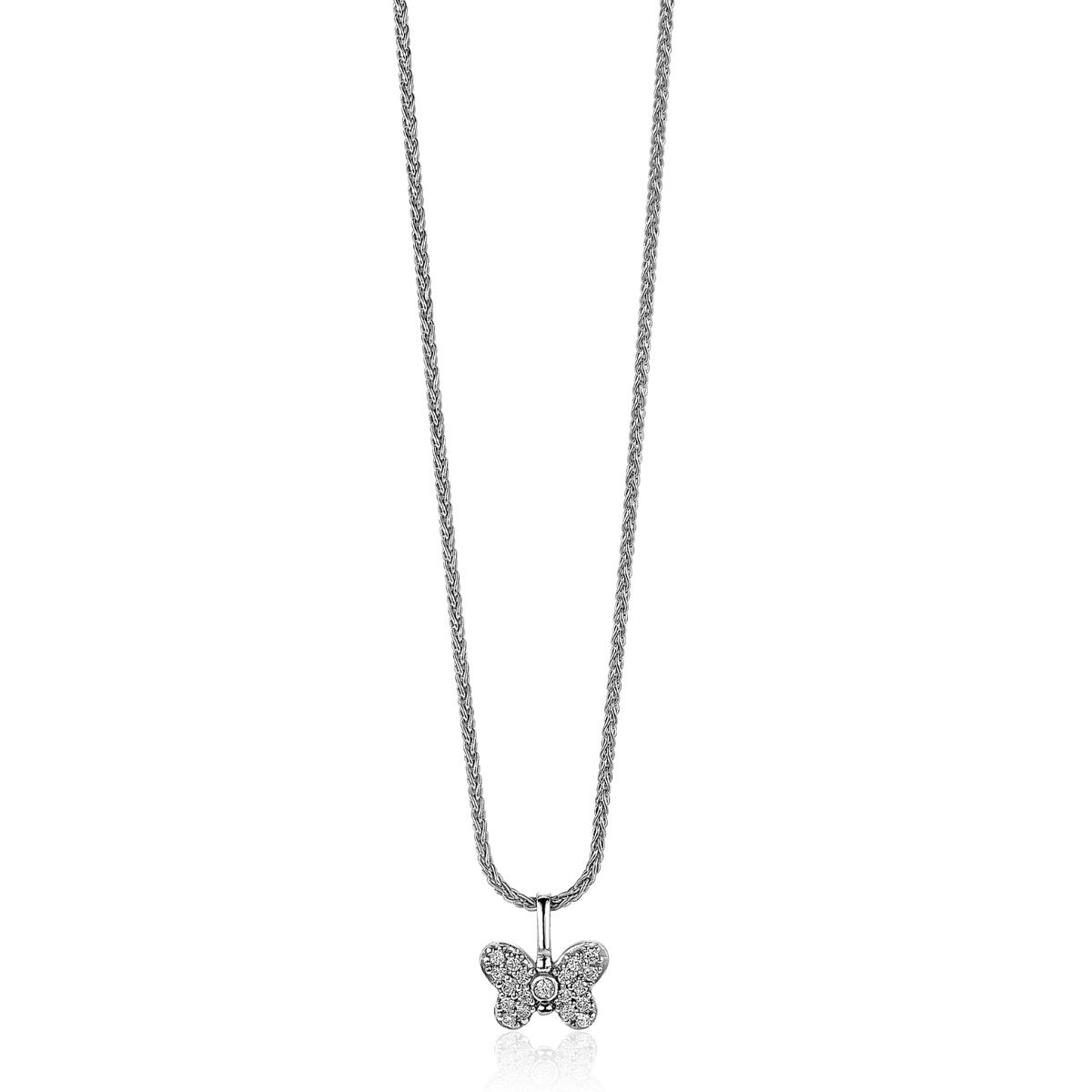 ZINZI zlv. hanger vlinder pave zirconia's