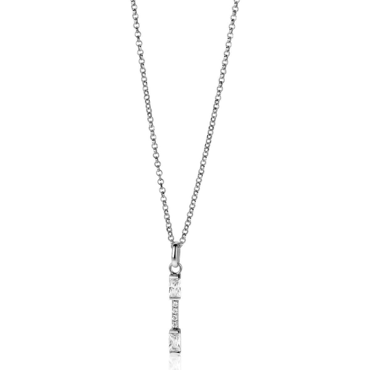 ZINZI Silberner Anhänger Stab 28mm mit weißen Zirkonias ZIH2077