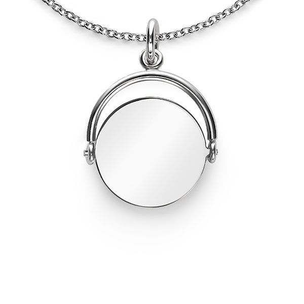 ZINZI silberner Anhänger 27mm rund glänzend Plättchen 18mm ZIH2217