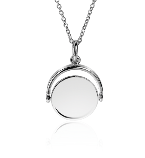 ZINZI silberner Anhänger 27mm rund glänzend Plättchen 18mm ZIH2217