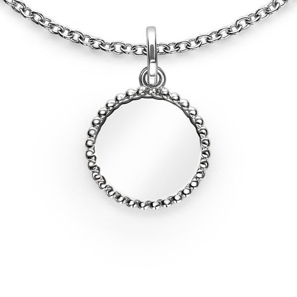 12mm ZINZI Silberner Münzanhänger mit Perlrand für Gravur ZIH2650 (ohne Kette)