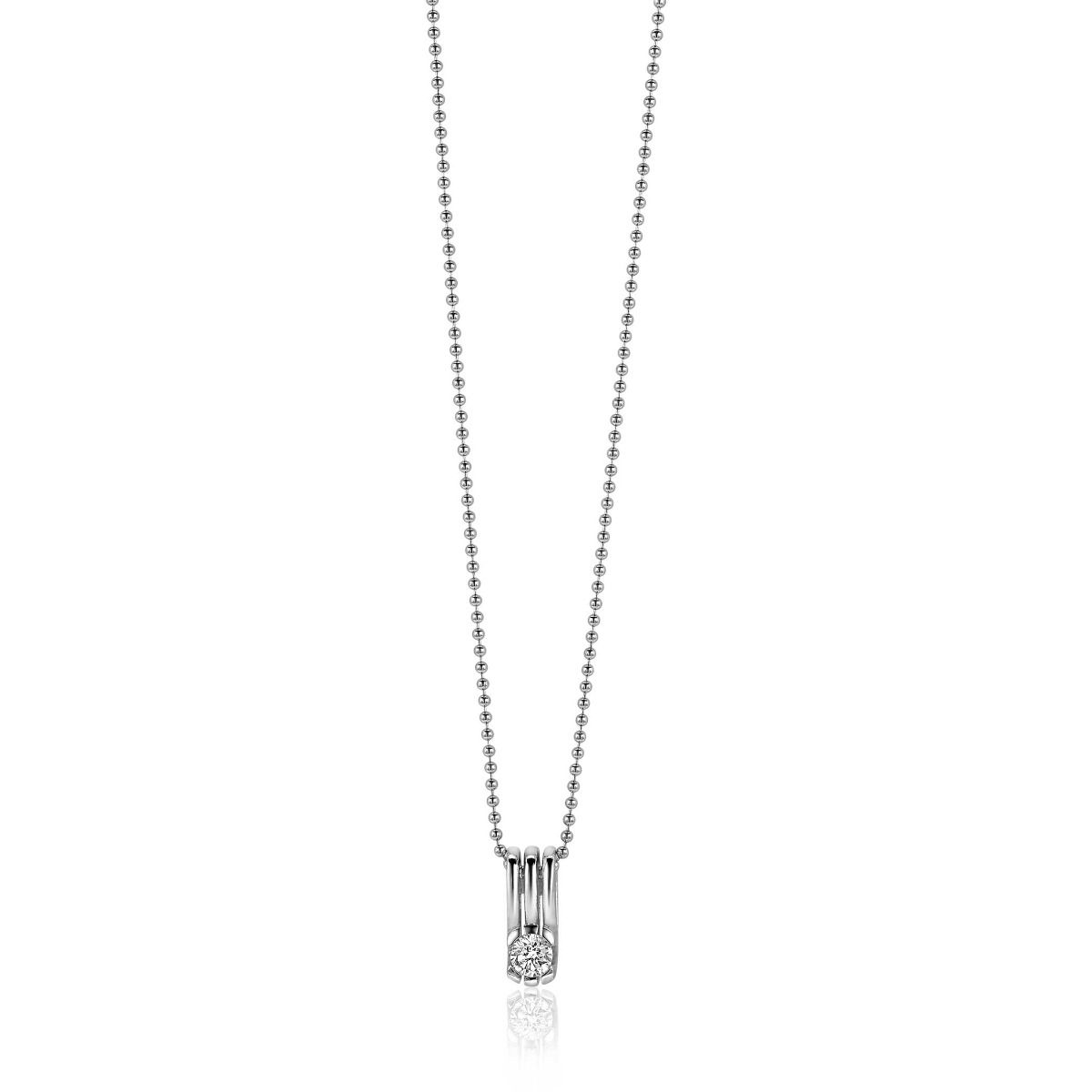 ZINZI Silberner fester Anhänger 13 mm, besetzt mit weißen Zirkonia ZIH403