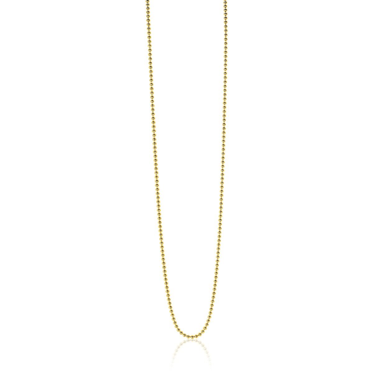 ZINZI zlv. bol collier 80 cm geel verguld