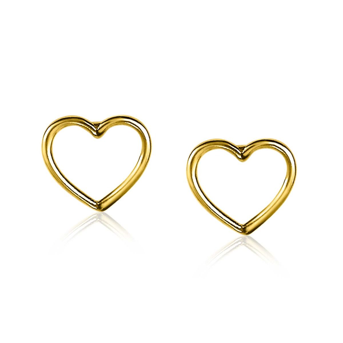 ZINZI silberne Ohrstecker 14K gelbvergoldet offen Herz 8mm ZIO1630G