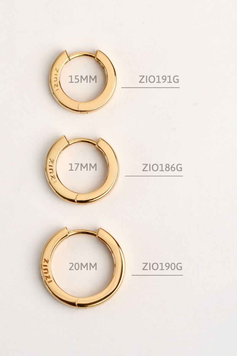 ZINZI silberne Ohrringe gelb vergoldet 17 x 3mm ZIO186G