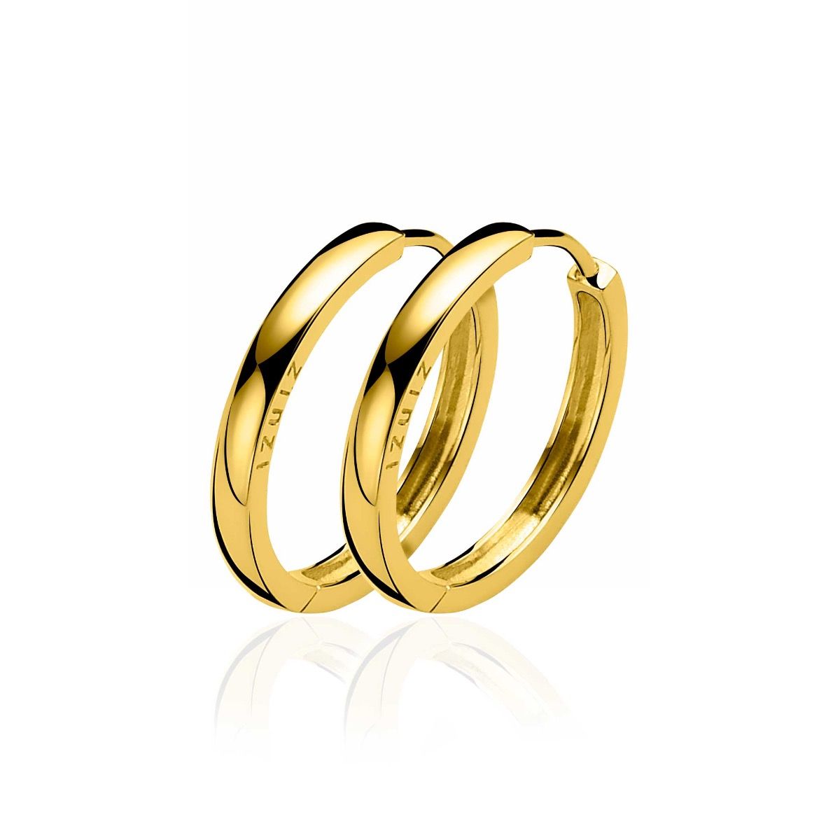 ZINZI * zlv. klapcreolen goud verguld  24x3mm