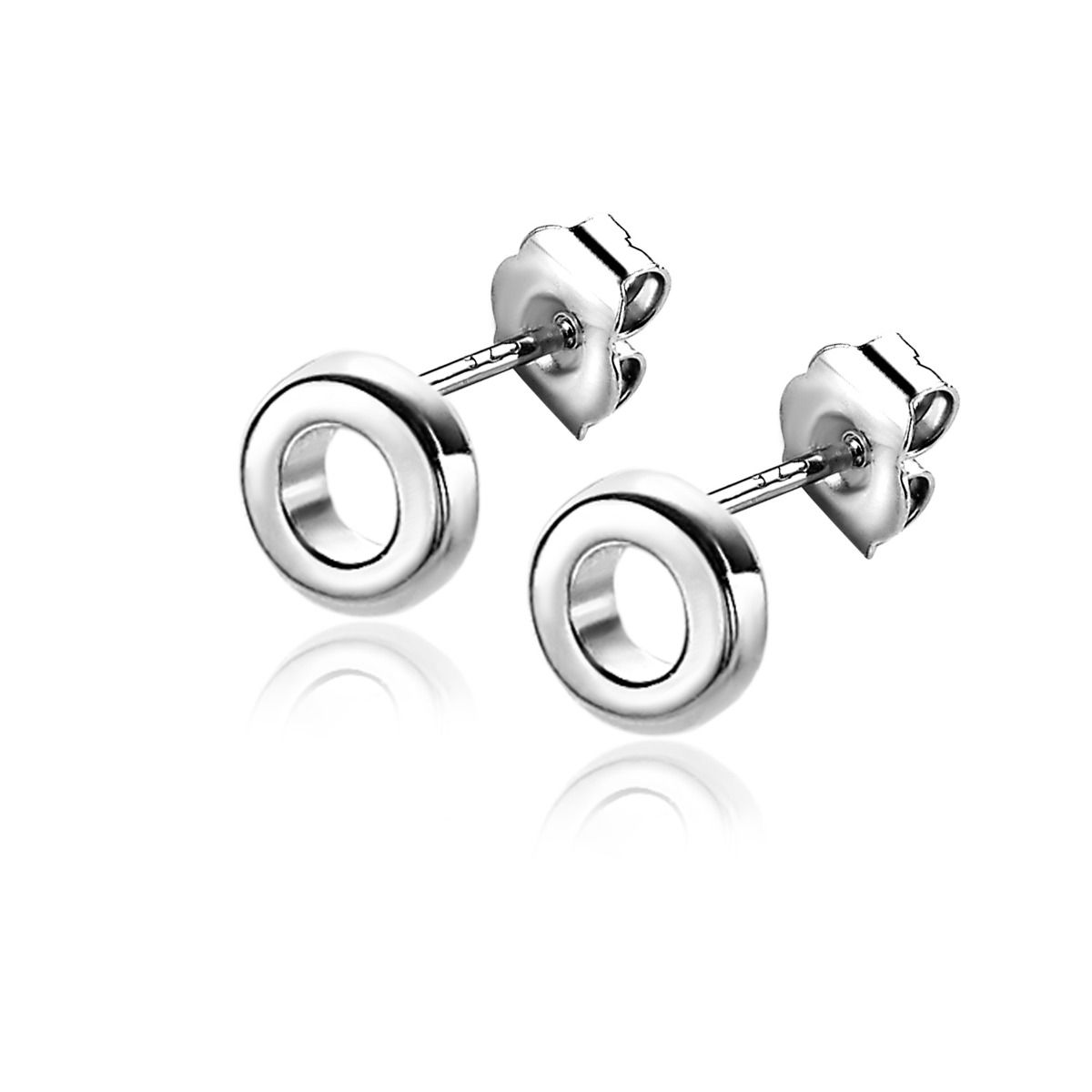 ZINZI silberne Ohstecker 5mm offen rundje ZIO2168