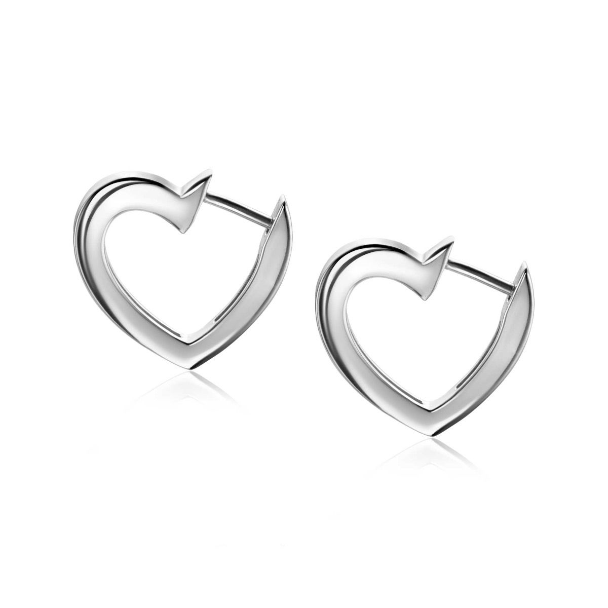 ZINZI silberne Ohrringe 18mm offen Herz Form ZIO2195