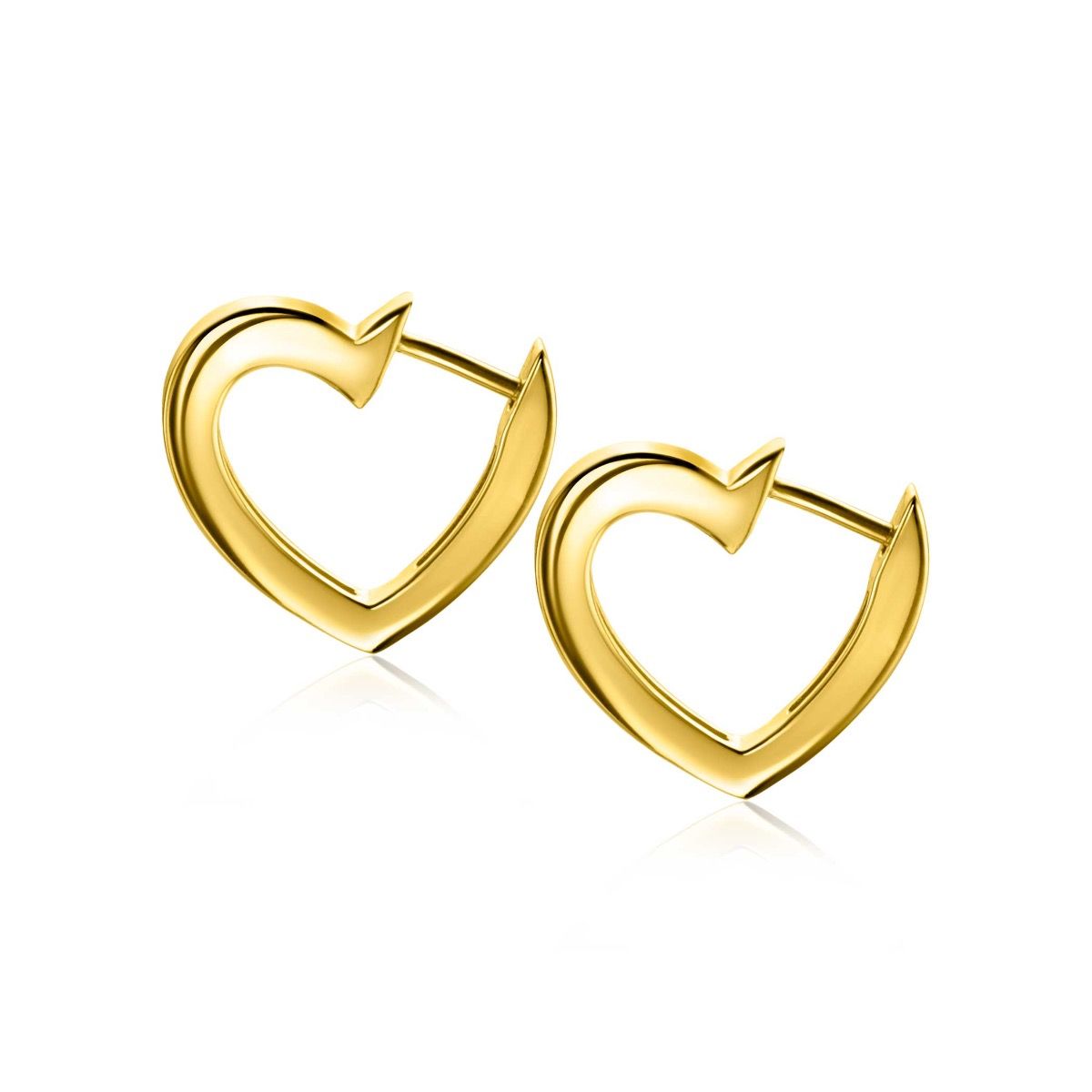 ZINZI silberne Ohrringe 14K gelb vergoldet 18mm offen Herz Form ZIO2195G