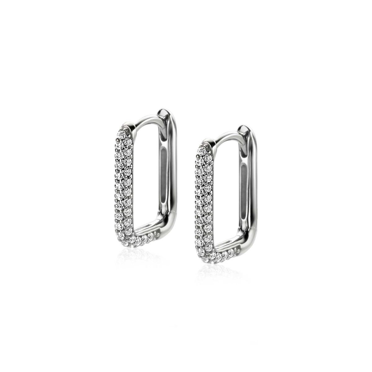 ZINZI zlv. klapcreolen rechthoek zirc. pave 15x2mm
