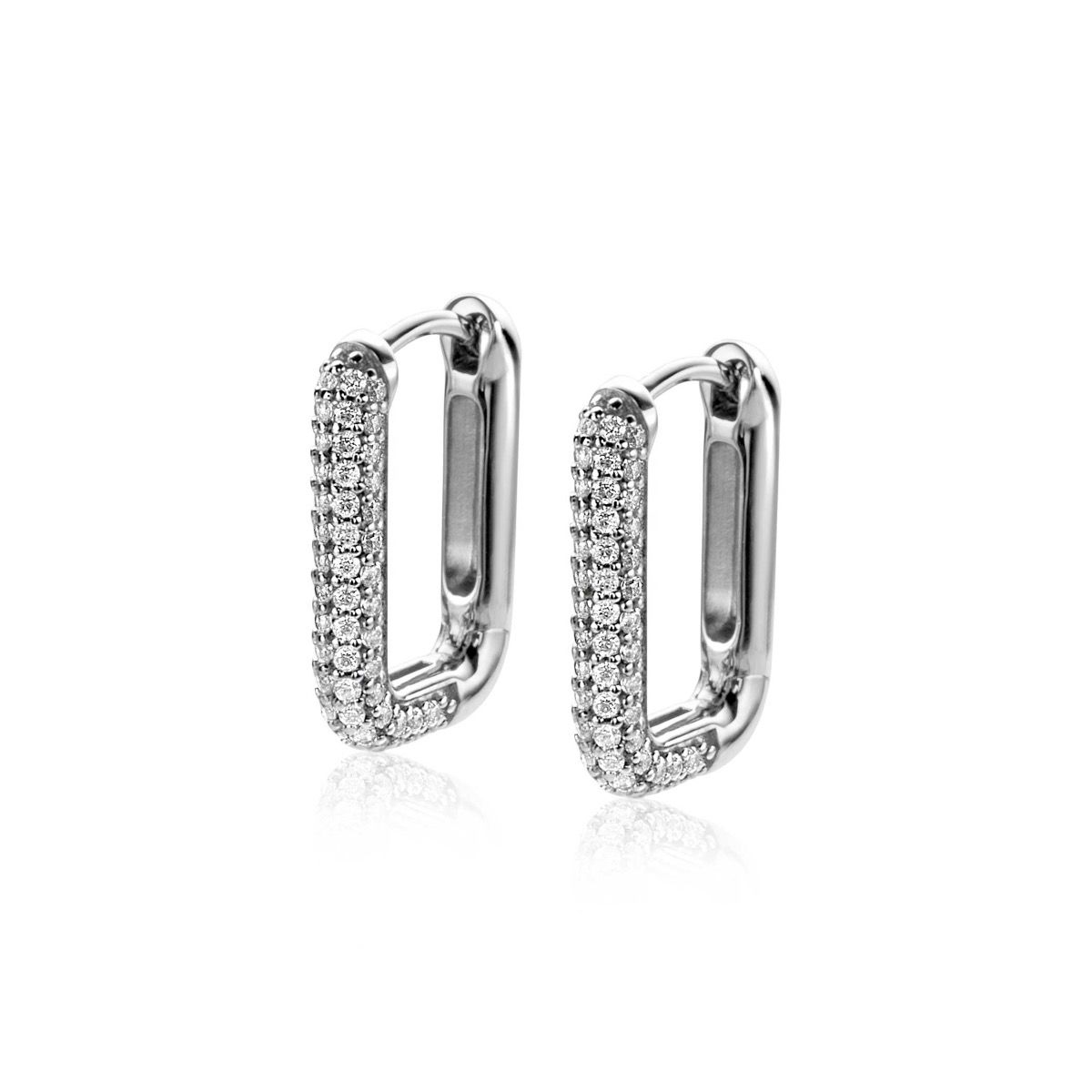 ZINZI zlv. klapcreolen rechthoek zirc.pave 18x3mm