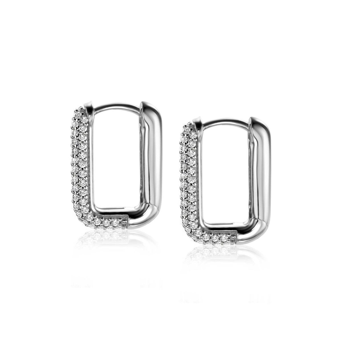 ZINZI zlv. klapcreolen rechthoek zirc.pave 18x3mm