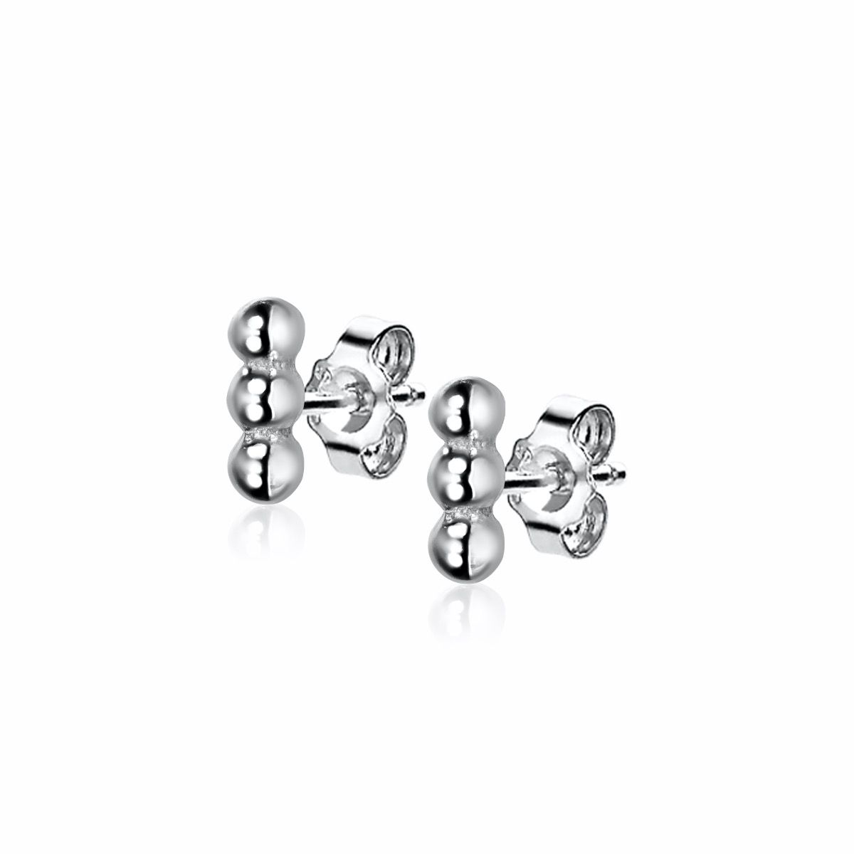 ZINZI silberne Ohrstecker drei Kugeln 6mm ZIO2230