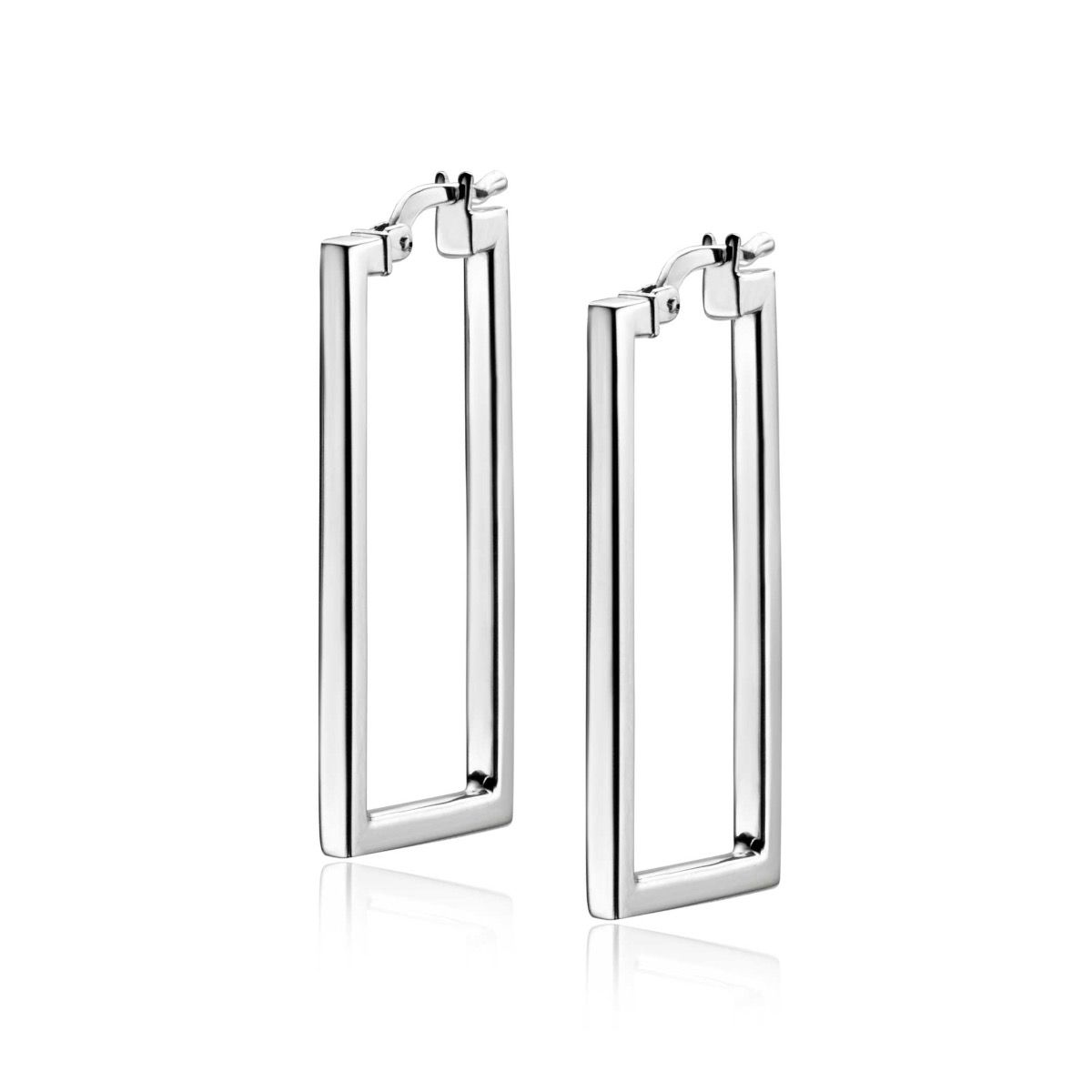 ZINZI zlv. oorringen rechthoek 30x2mm