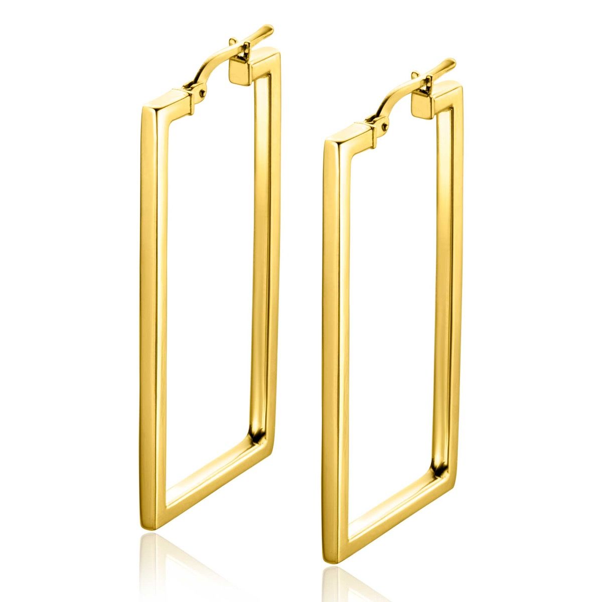 ZINZI * zlv. oorringen geel verguld rechthoek 40x2mm