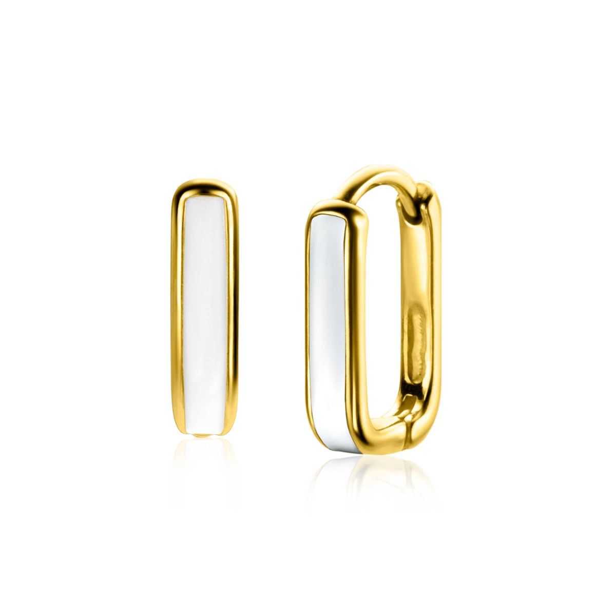 ZINZI zlv. oorr.gg.verg. rechth. emaille wit 16x4mm
