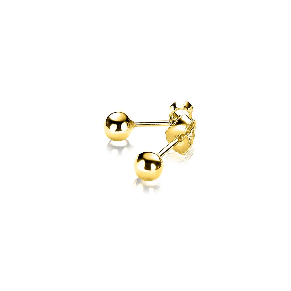 ZINZI zlv. oorknoppen geel verg. bol 4mm